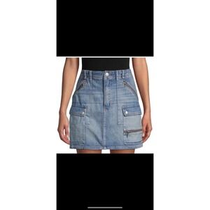 Free People We The Free Denim Skirt Icon Wash w/ Pockets size 27